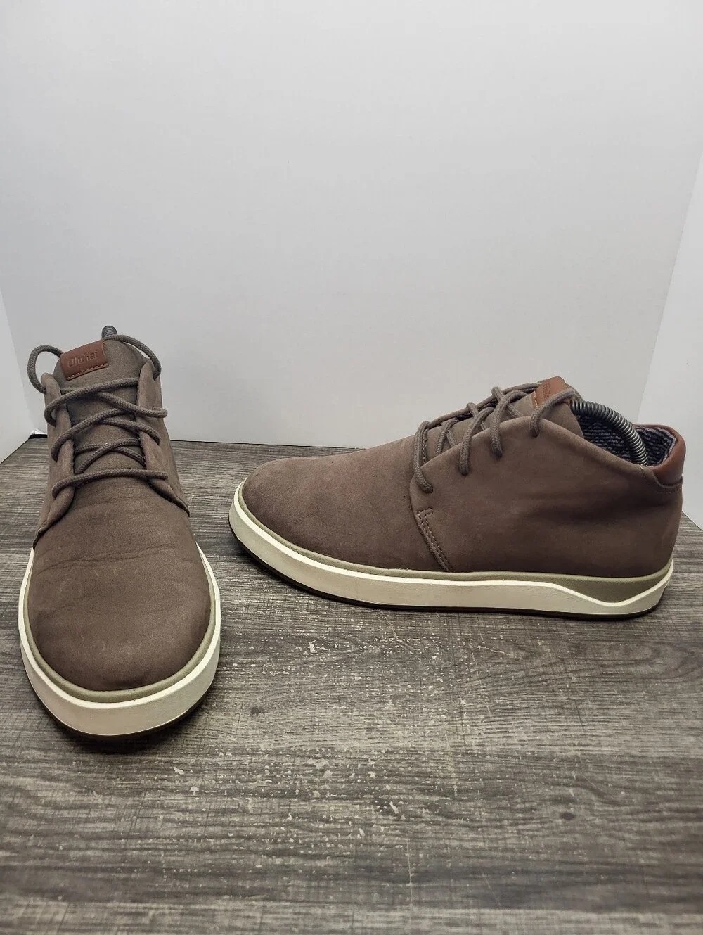 Olukai Boots Mens Size 8 Papaku 'Ili Chukka Mustang Leather Round Toe Ankle